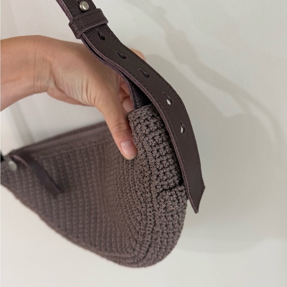 The Sak Tess Sling Crochet Bag - Mushroom - Chocolate/Taupe Brown - Picture 6 of 14